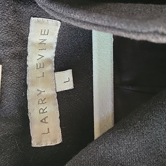 Larry Levine Pea Coat Womens Large Double Breasted Black Timeless Classic - Picture 4 of 10